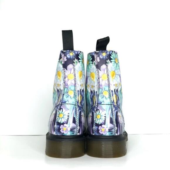 NIB Dr Martens 1460 Paint Slick Slime Floral Lace Up Ankle Boots Women’s 6 Shoes - Picture 7 of 13